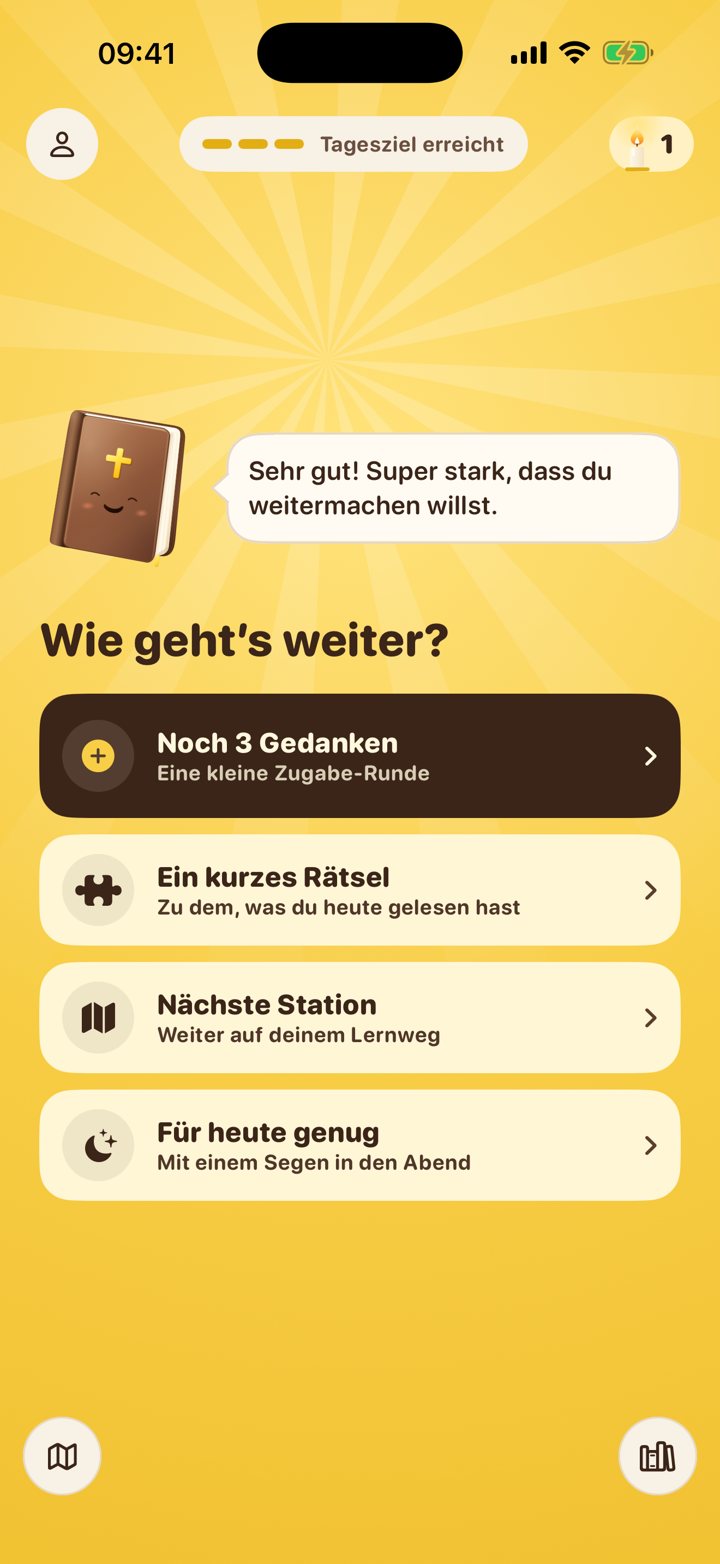 Zugabe-Seite: noch drei Gedanken, ein Rätsel, die nächste Station oder Feierabend